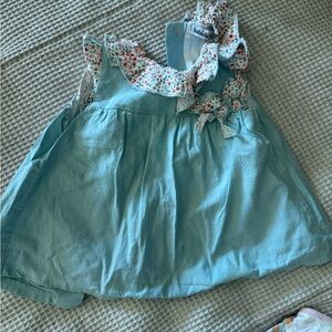 Boboli Blue Floral Kids Formal Dress